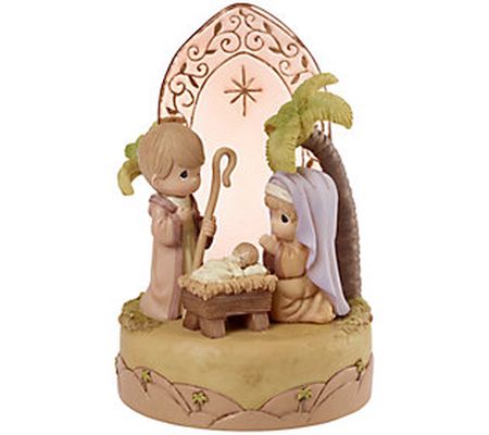 Precious Moments Nativity With Creche Musical