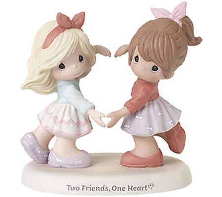 Precious Moments Two Girls Making Heart With Ha nds Figurine