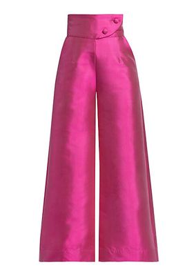 Prelude: Aama Tales Berry High-Waisted Silk Pants