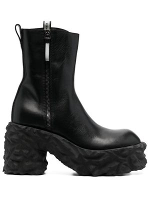Premiata 110mm zip-up chunky leather boots - Black