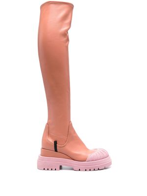 Premiata 40mm leather thigh-high boots - Pink
