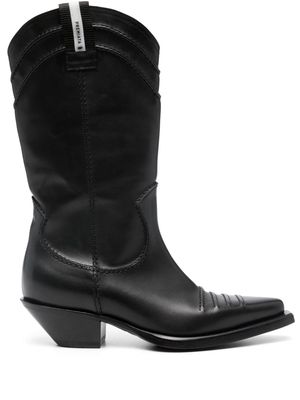 Premiata 45mm leather cowboy boots - Black