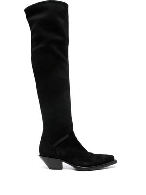 Premiata 50mm suede knee-high boots - Black