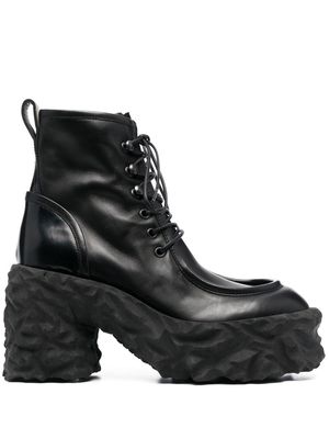 Premiata 95mm chunky sole lace-up boots - Black