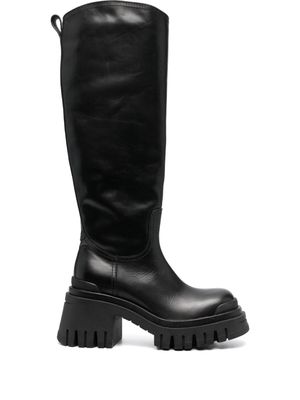 Premiata Butterfly side zip-fastening leather boots - Black