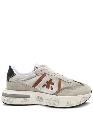 Premiata Cassie panelled leather sneakers - Neutrals