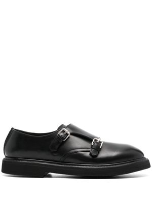 Premiata double-buckle leather monk shoes - Black