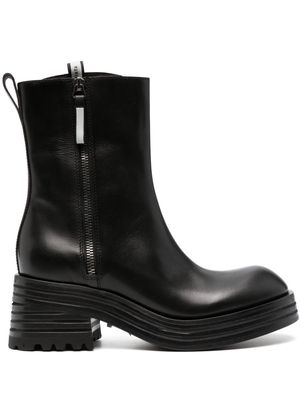 Premiata Heidi zip-up brushed-leather boots - Black
