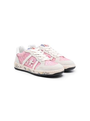Premiata Kids glitter-detail low-top sneakers - Pink