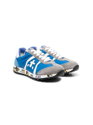 Premiata Kids Lucy panelled leather sneakers - Blue
