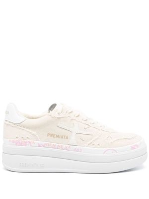 Premiata knitted panelled sneakers - Neutrals