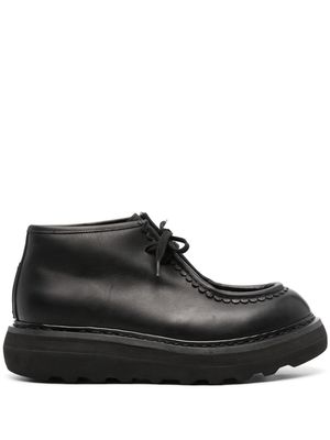 Premiata logo-patch leather ankle boots - Black
