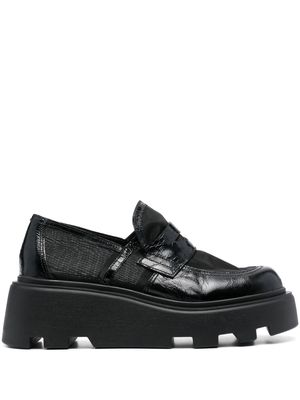 Premiata panelled leather loafers - Black