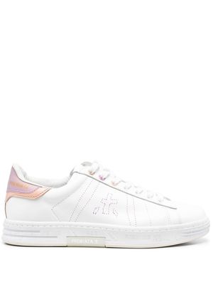Premiata pink panelled low-top trainers - White