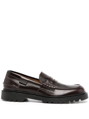Premiata round-toe leather loafers - Brown