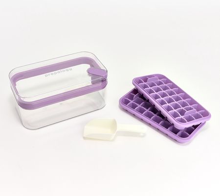 Prepology Push to Drop Ice Cube Tray with Storage Bin