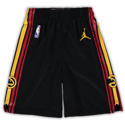 Preschool Jordan Brand Black Atlanta Hawks Statement Edition Replica Shorts