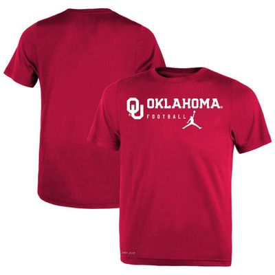 Preschool Jordan Brand Crimson Oklahoma Sooners 2023 Sideline Legend Performance T-Shirt