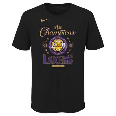 Preschool Nike Black Los Angeles Lakers 2020 NBA Finals Champions Locker Room T-Shirt