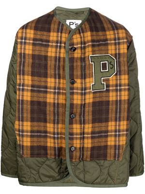 PRESIDENT'S check-pattern quilted jacket - Orange