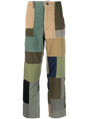 PRESIDENT'S high-waisted patchwork cotton trousers - Green