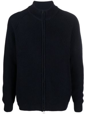 PRESIDENT'S ribbed-knit zipped sweater - Blue