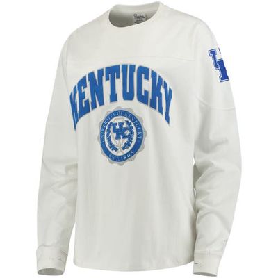 PRESSBOX Women's White Kentucky Wildcats Edith Long Sleeve T-Shirt