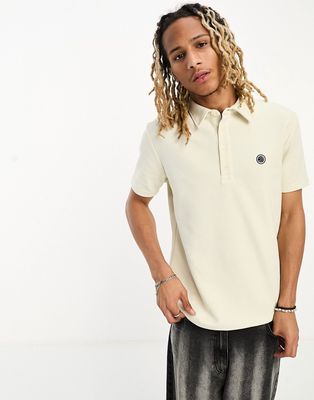 Pretty Green Acquiesce textured polo shirt in off white