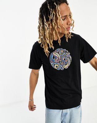 Pretty Green Marriot paisley t-shirt in black