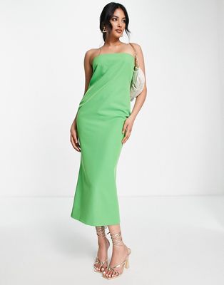Pretty Lavish backless bandeau midaxi dress in green