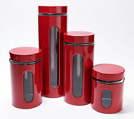 Primula 4-Piece Glass & Stainless Food Storage Canisters