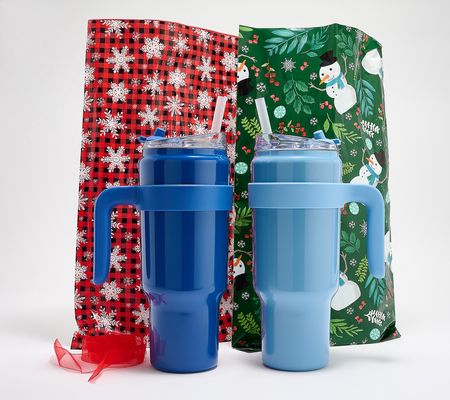 Primula Set of 2 Insulated 40oz Mugs with Gift Bags