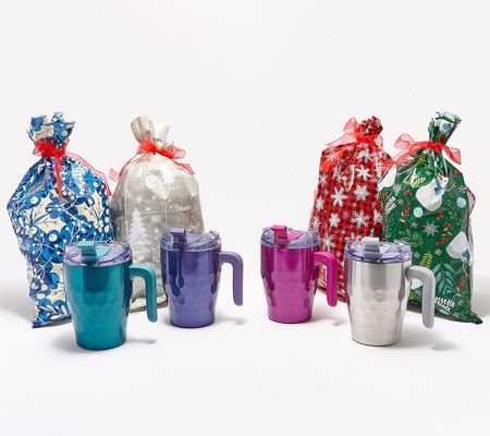 Primula Set of 4 Insulated 16-oz Tall Mugs with Gift Bags