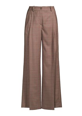 Prince Of Wales Wide-Leg Trousers
