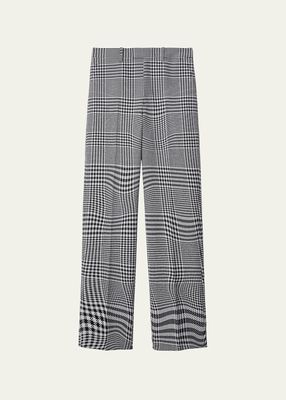Prince of Wales Wool Tailored Trousers