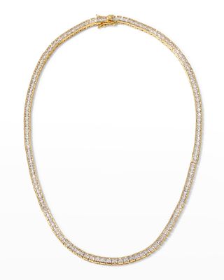 Princess-Cut Crystal Tennis Necklace