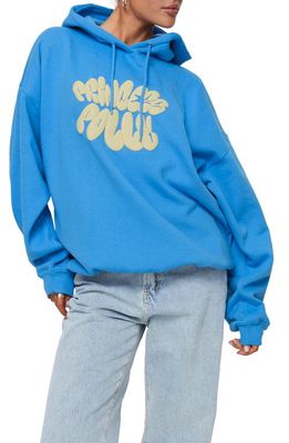 Princess Polly Logo Graphic Hoodie in Blue/Yellow