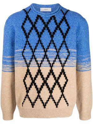 Pringle of Scotland argyle-pattern wool jumper - Blue