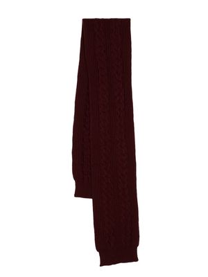 Pringle of Scotland cable-knit ribbed scarf - Red