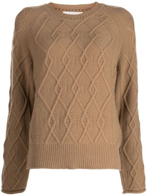 Pringle of Scotland cable-knit wool-blend jumper - Brown