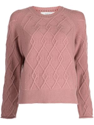 Pringle of Scotland cable-knit wool-blend jumper - Pink