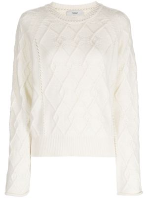 Pringle of Scotland cable-knit wool-blend jumper - White