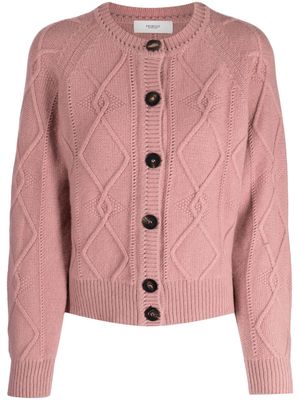 Pringle of Scotland chunky-knit wool-cashmere blend cardigan - Pink