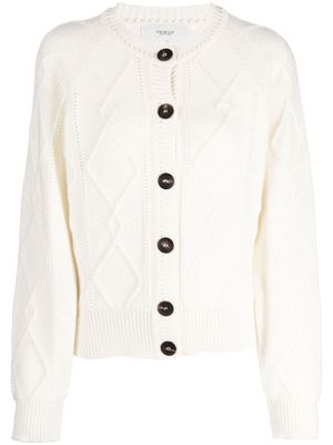 Pringle of Scotland chunky-knit wool-cashmere blend cardigan - White