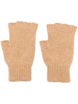 Pringle of Scotland Cosy fingerless cashmere gloves - Brown
