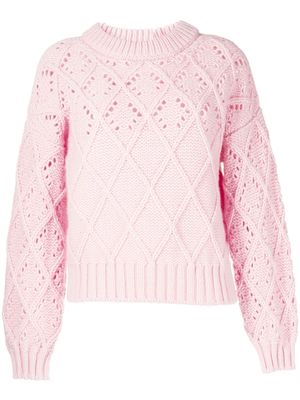 Pringle of Scotland diamond-pattern wool jumper - Pink