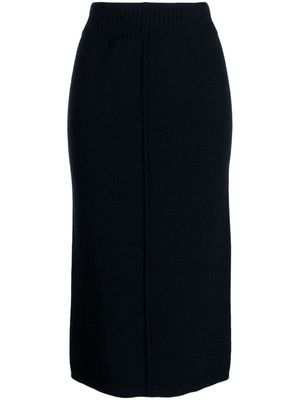 Pringle of Scotland elasticated-waist wool-cashmere blend skirt - Blue