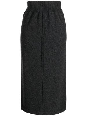 Pringle of Scotland elasticated-waist wool-cashmere blend skirt - Grey