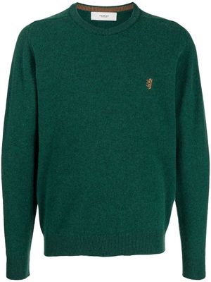 Pringle of Scotland embroidered-logo crew-neck jumper - Green