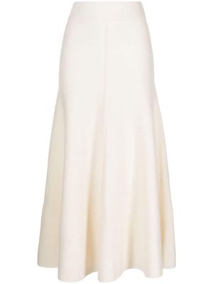 Pringle of Scotland fine-knit cashmere midi skirt - White